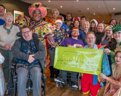 PAG and friends at John Lewis being presented with a lovely donation cheque. Thank you John Lewis!