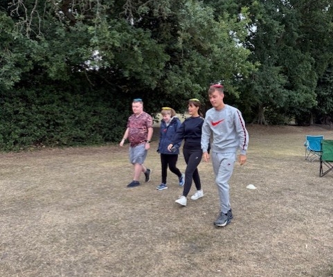 Heads up for the bean bag race